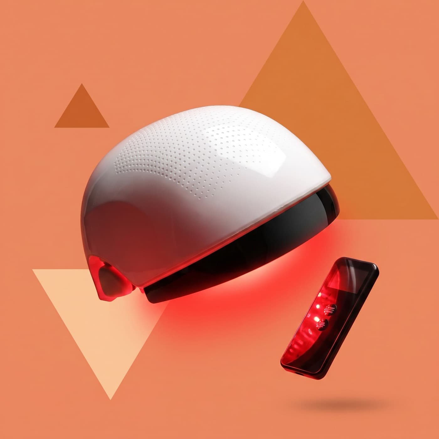 Kask laserowy JustHairs z pilotem — ujęcie studyjne