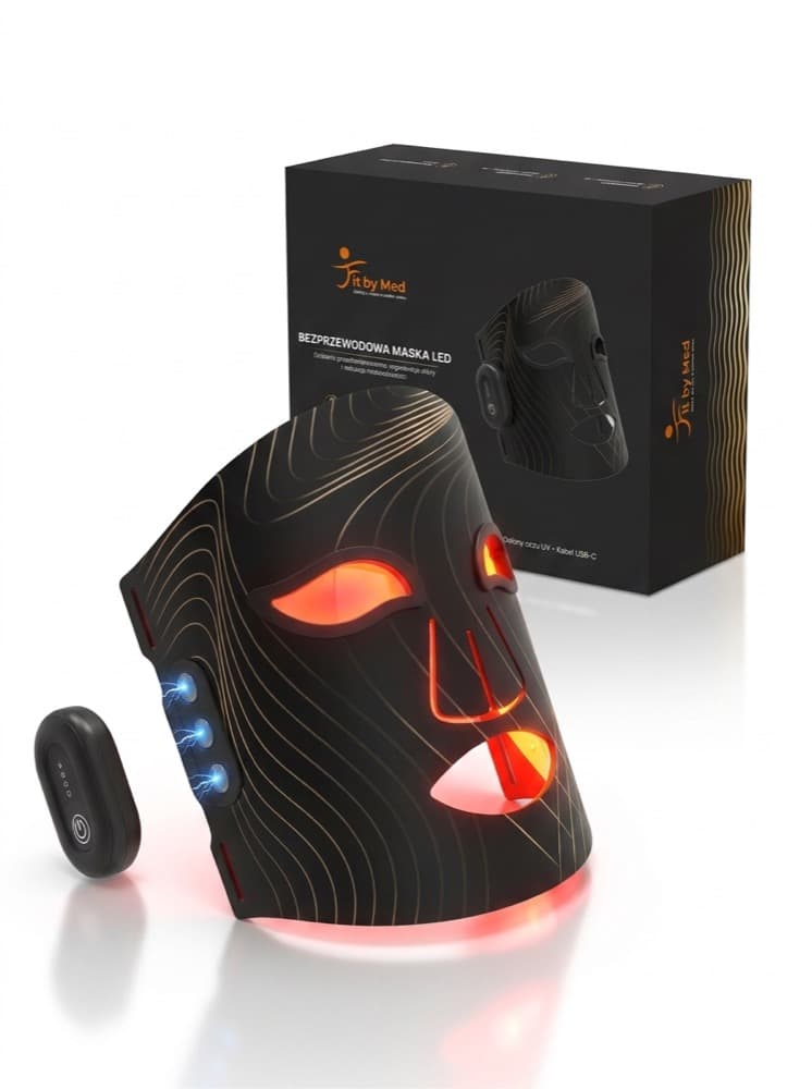 Maska LED JustLift na stojaku z magnetycznym sterownikiem