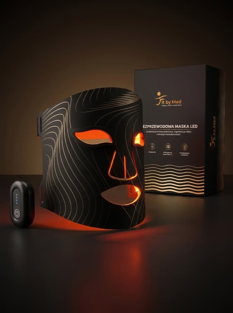 Bezprzewodowa maska LED FitbyMed — packshot