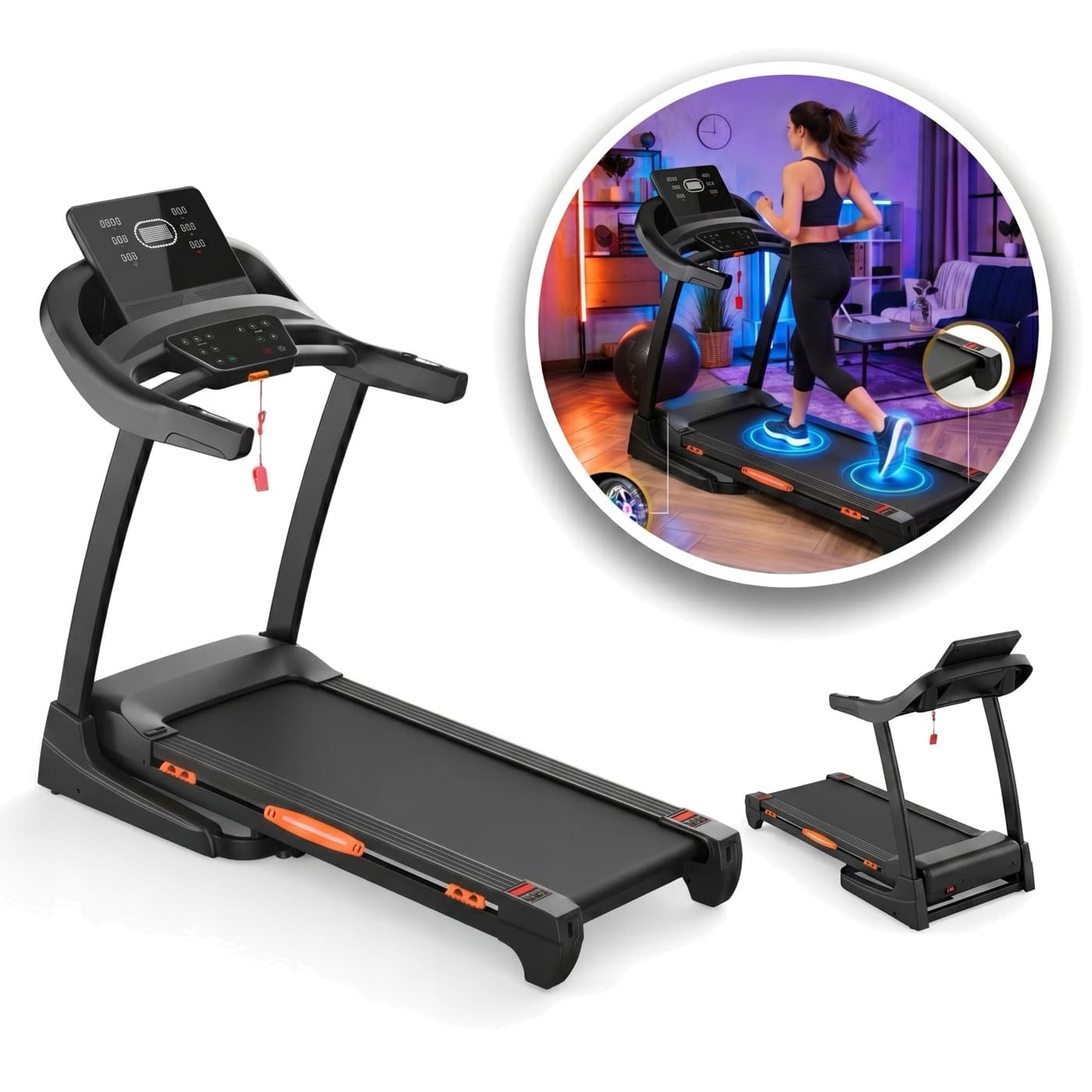 Bieżnia elektryczna FitbyMed X-Runner, składana